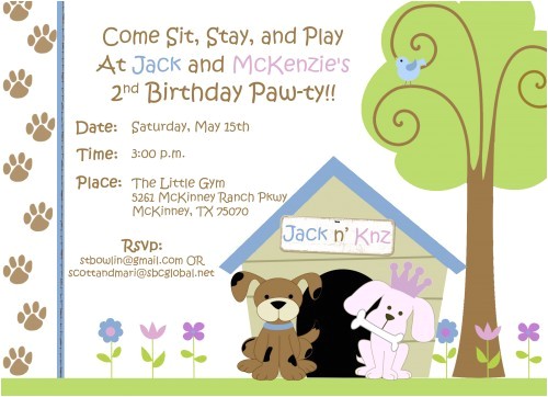 Pet Birthday Party Invitations Free Dog themed Birthday Party Invitations Template Free