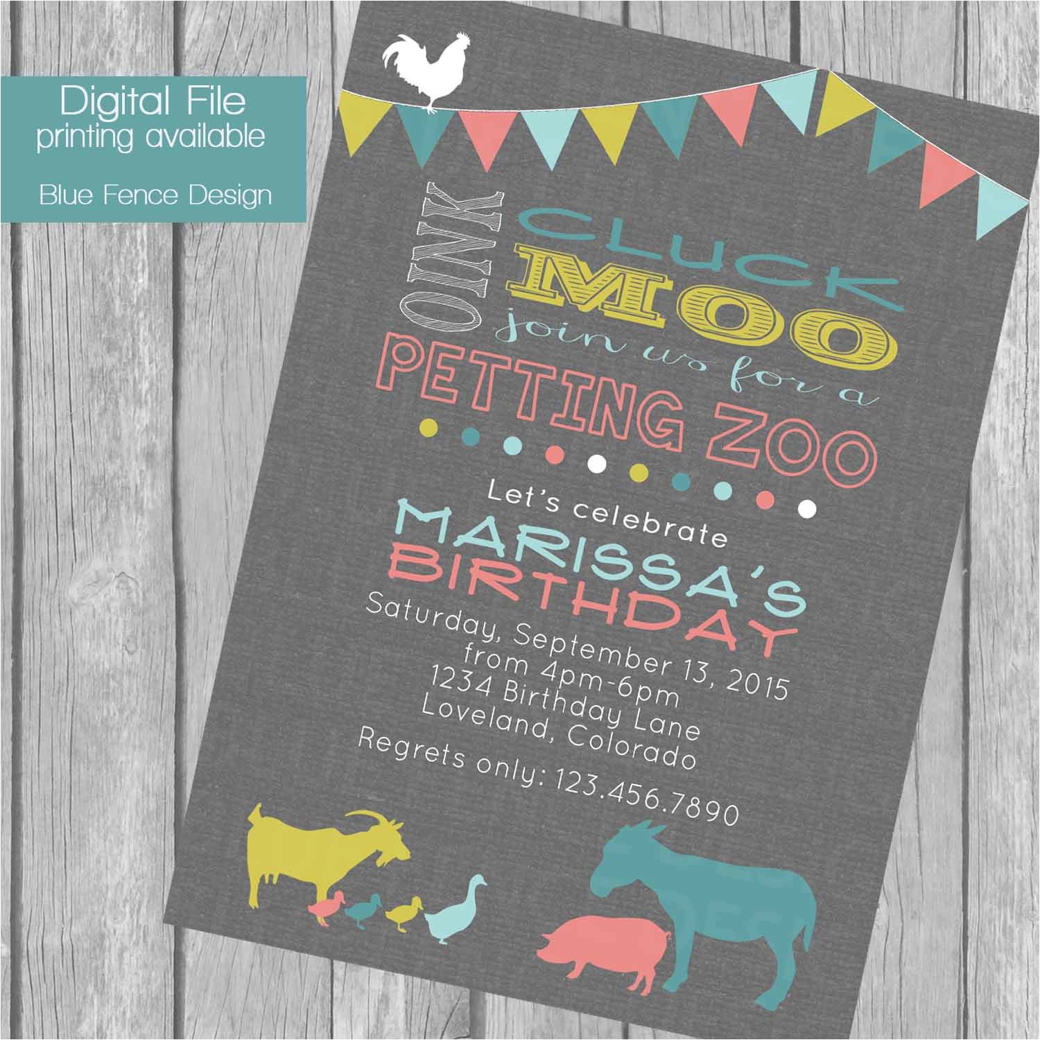 Petting Zoo themed Birthday Party Invitations Petting Zoo Birthday Party Invitation Bunting Banner Farm