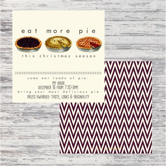 Pie Party Invitations Pie Party Invitation Printable by Ohollie On Etsy 18 00