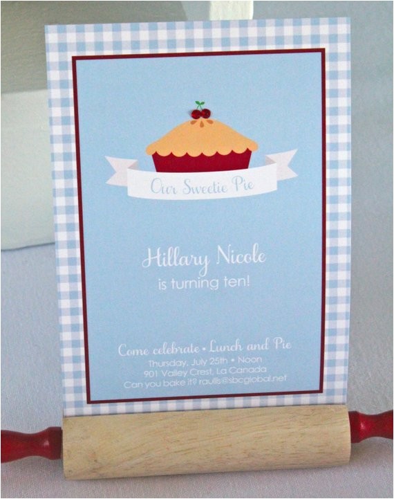 Pie Party Invitations Sweet Pie Party Invitations by Bloom by Bloomdesignsonline