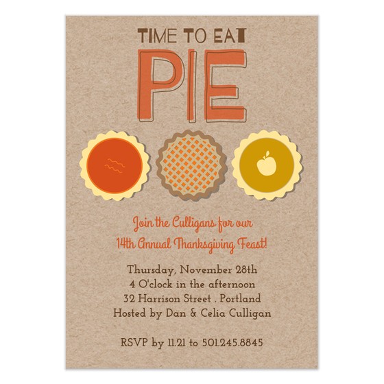 Pie Party Invitations Thanksgiving Pie Invitations Cards On Pingg Com