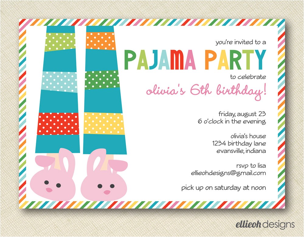 Pijama Party Invitation Pajama Party Invitation Cimvitation