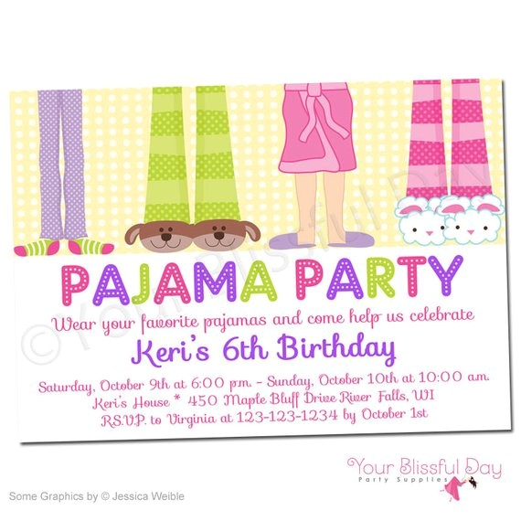 Pijama Party Invitation Printable Girl Pajama Party Invitations 563