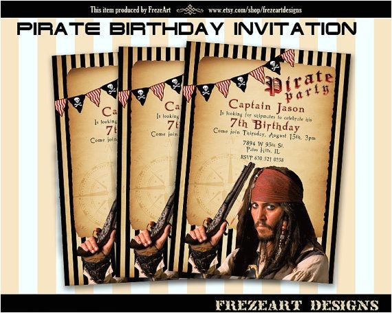 Pirates Of the Caribbean Birthday Party Invitations Pirates Of the Caribbean Birthday Invitation Card