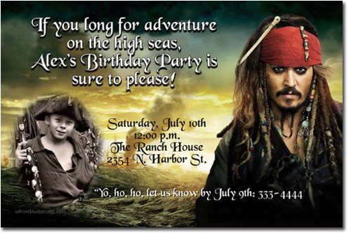 Pirates Of the Caribbean Birthday Party Invitations Pirates Of the Caribbean Birthday Invitations Candy