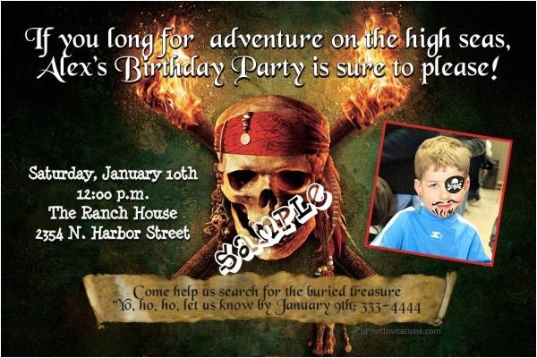 Pirates Of the Caribbean Birthday Party Invitations Pirates Of the Caribbean Birthday Invitations