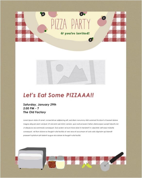 Pizza Party Invitation Email 25 Email Invitation Templates Psd Vector Eps Ai