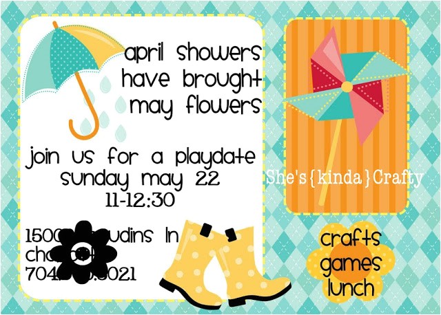 Playdate Birthday Party Invitations Play Date April Showers to May Flowers Shes Kinda Playdate Birthday Party Invitations Play Date April Showers to May Flowers Shes Kinda