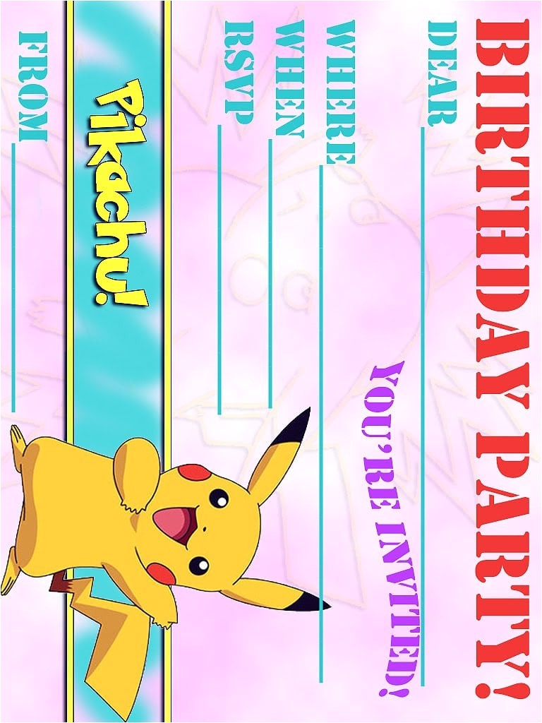 Pokemon Birthday Party Invitation Wording Pokemon Birthday Invitation