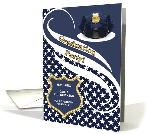 Police Academy Graduation Party Invitations Custom Police Academy Graduation Party Invitation Card