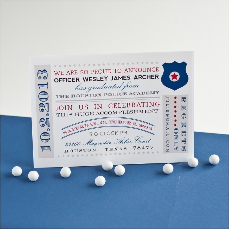 Police Academy Graduation Party Invitations Police Academy Graduation Printable Invitation