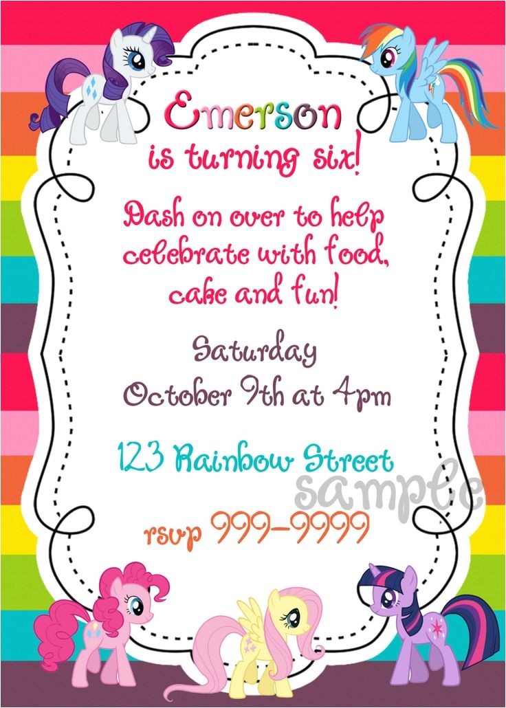 Pony Party Invitation Templates Impressive My Little Pony Blank Invitations Like Rustic