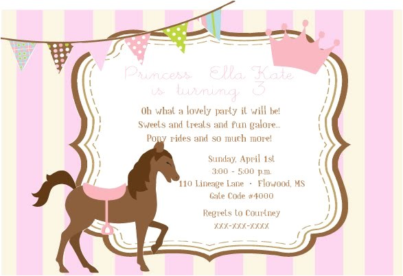 Pony Party Invitation Templates Invitation Pony Cake Ideas and Designs
