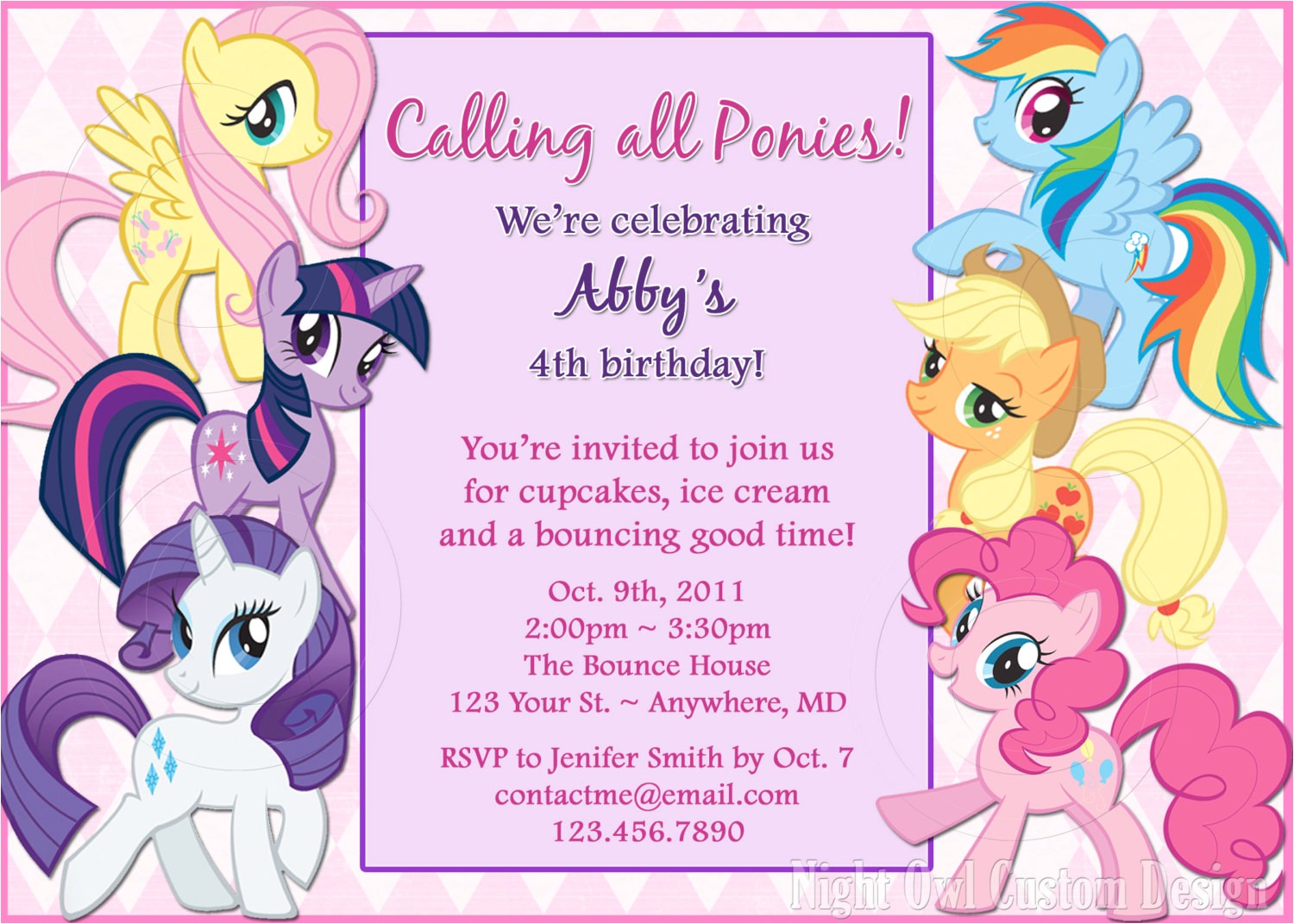 Pony Party Invitation Wording Free Printable My Little Pony Birthday Invitations Free