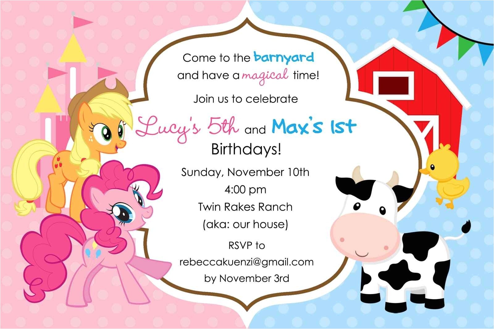Pony Party Invitation Wording My Little Pony Birthday Invitations Template Resume Builder