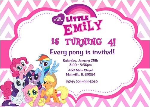 Pony Party Invitation Wording My Little Pony Birthday Party Invitation Digital