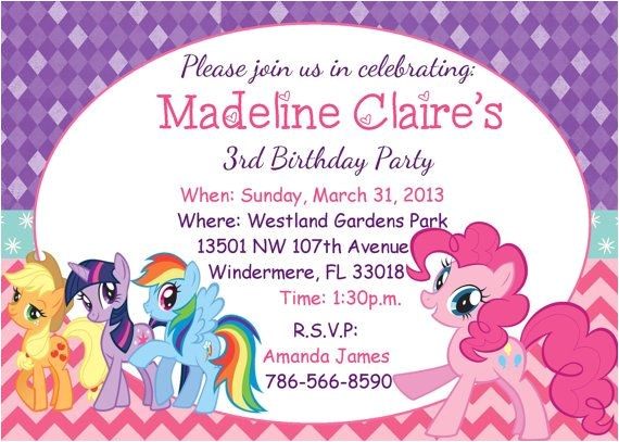 Pony Party Invitation Wording My Little Pony Birthday Party Invitations Baby Shower