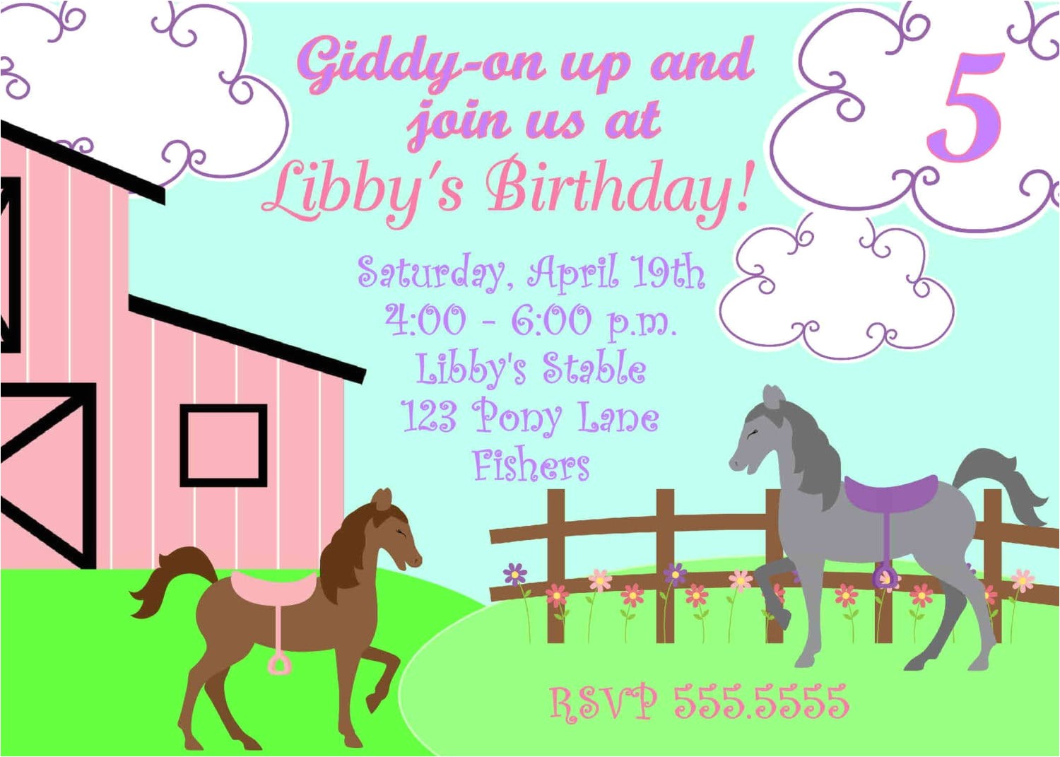 Pony Party Invites Free Printable Printable Pony Party Invitation