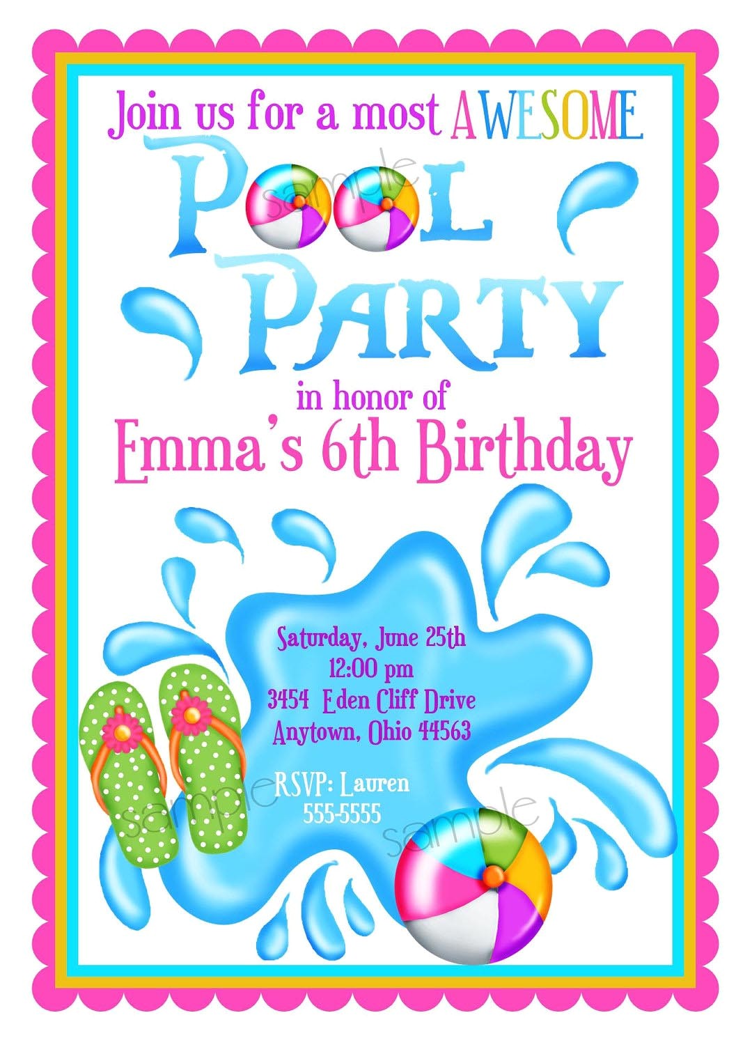 Pool Party Invitations for Kids Kids Pool Party Invite Home Party Ideas
