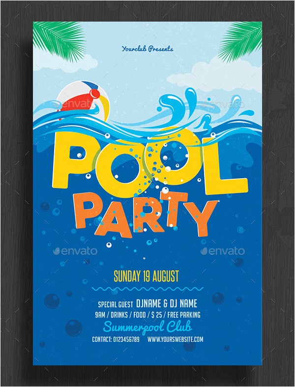 Pool Party Invitations Templates 28 Pool Party Invitations Free Psd Vector Ai Eps