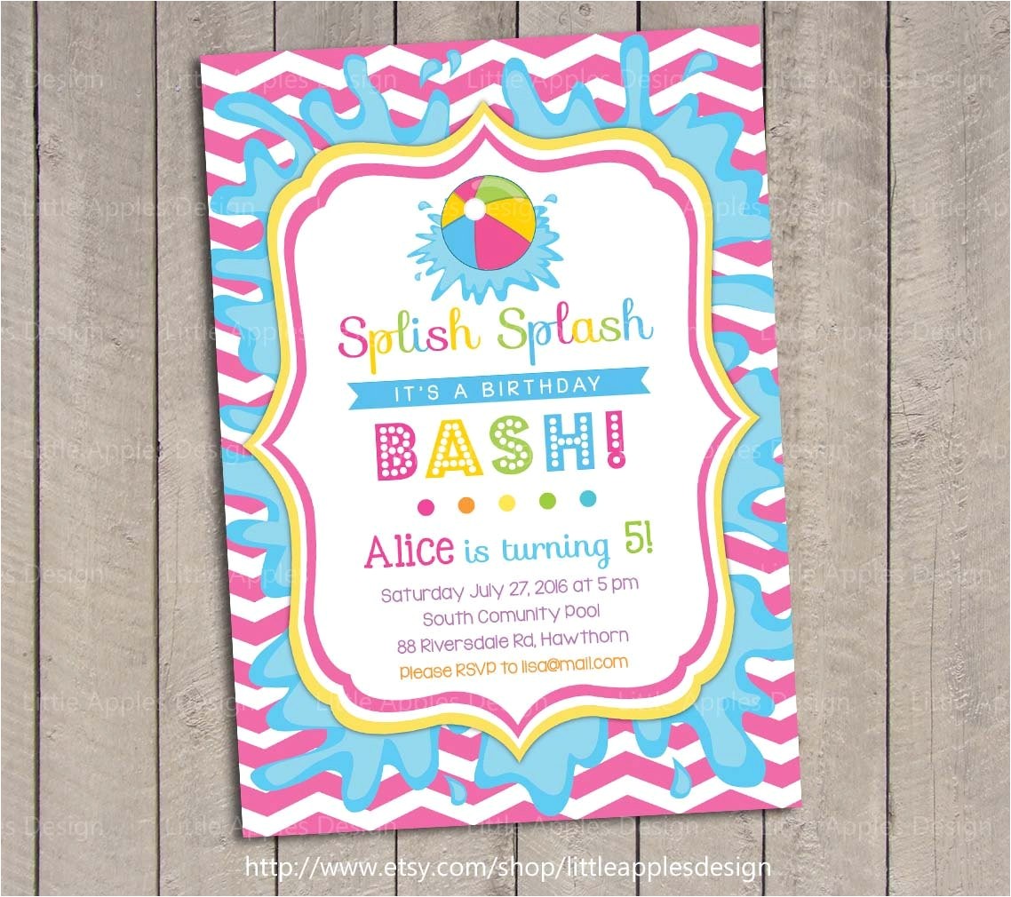 Pool Party Invitations with Photo Pool Party Invitation Kids Pool Party Invitation Pool