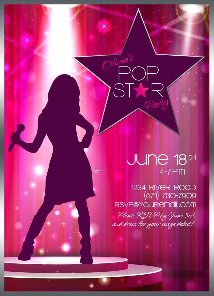 Pop Star Party Invitations Pop Star Birthday Birthday Party Ideas Photo 27 Of 33 Pop Star Party Invitations Pop Star Birthday Birthday Party Ideas Photo 27 Of 33