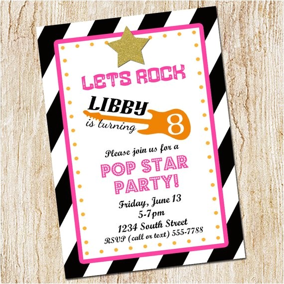 Pop Star Party Invitations Pop Star Birthday Party Invitation Girl Birthday Invitation Pop Star Party Invitations Pop Star Birthday Party Invitation Girl Birthday Invitation