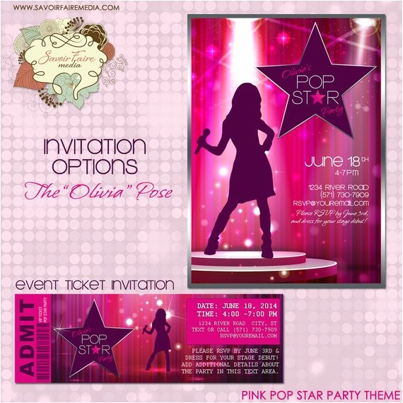 Pop Star Party Invitations Pop Star Party Invitation Diy Printable Party Invitation Pop Star Party Invitations Pop Star Party Invitation Diy Printable Party Invitation