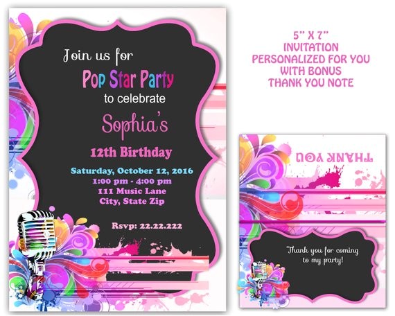 Pop Star Party Invitations Pop Star Party Pop Star Invitation Kareoke Invitation Pop Star Party Invitations Pop Star Party Pop Star Invitation Kareoke Invitation