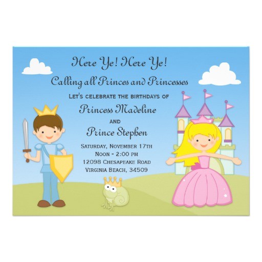 Prince and Princess Birthday Party Invitations Prince and Princess Birthday Party Invitation Zazzle