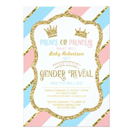 Princess and Prince Party Invitations Baby Gender Reveal Party Invitations and Party Ideas
