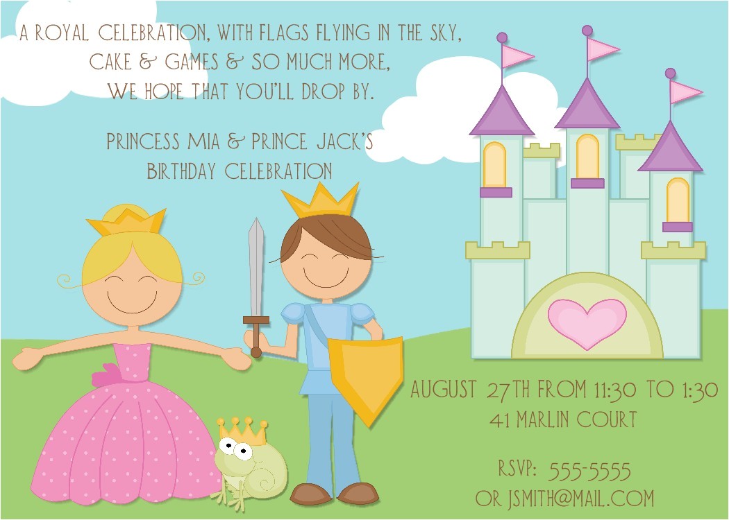 Princess and Prince Party Invitations Bear River Photo Greetings New Prince and Princess