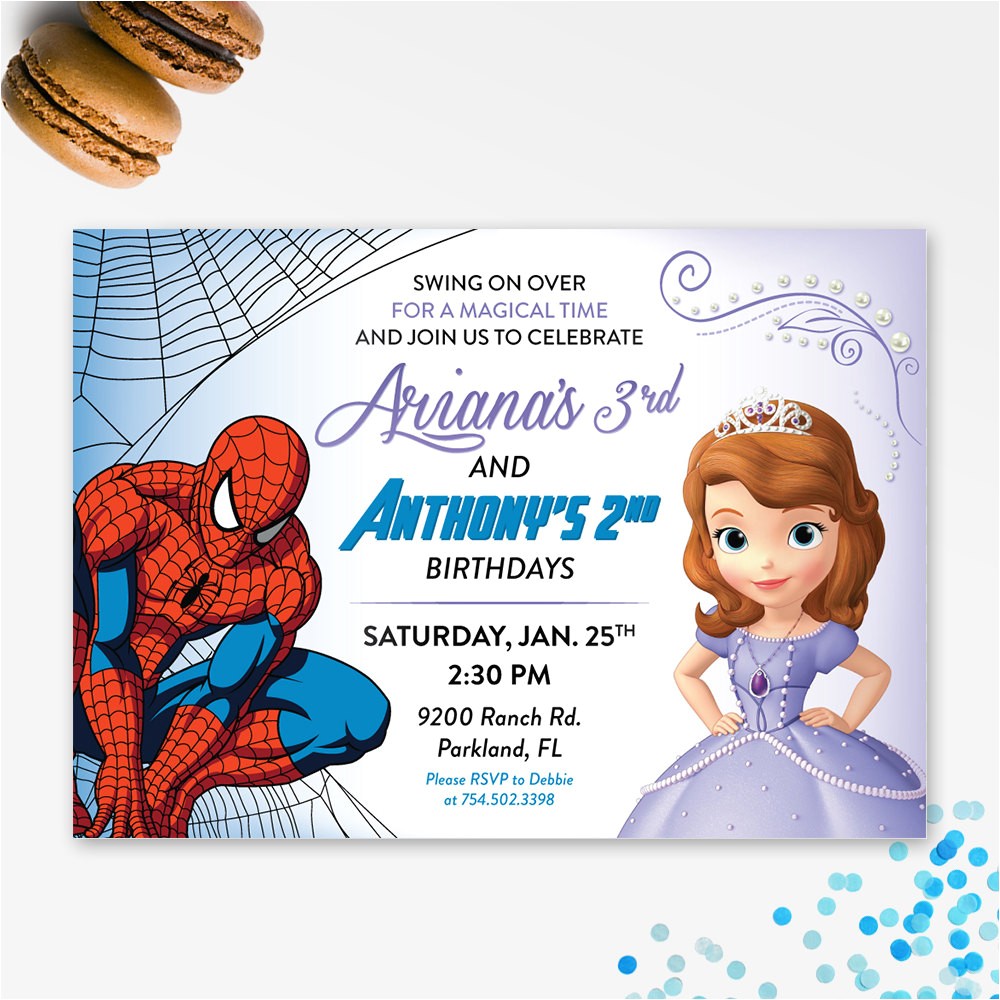 Princess and Superhero Party Invitation Template Princess and Superhero Party Invitations Cimvitation