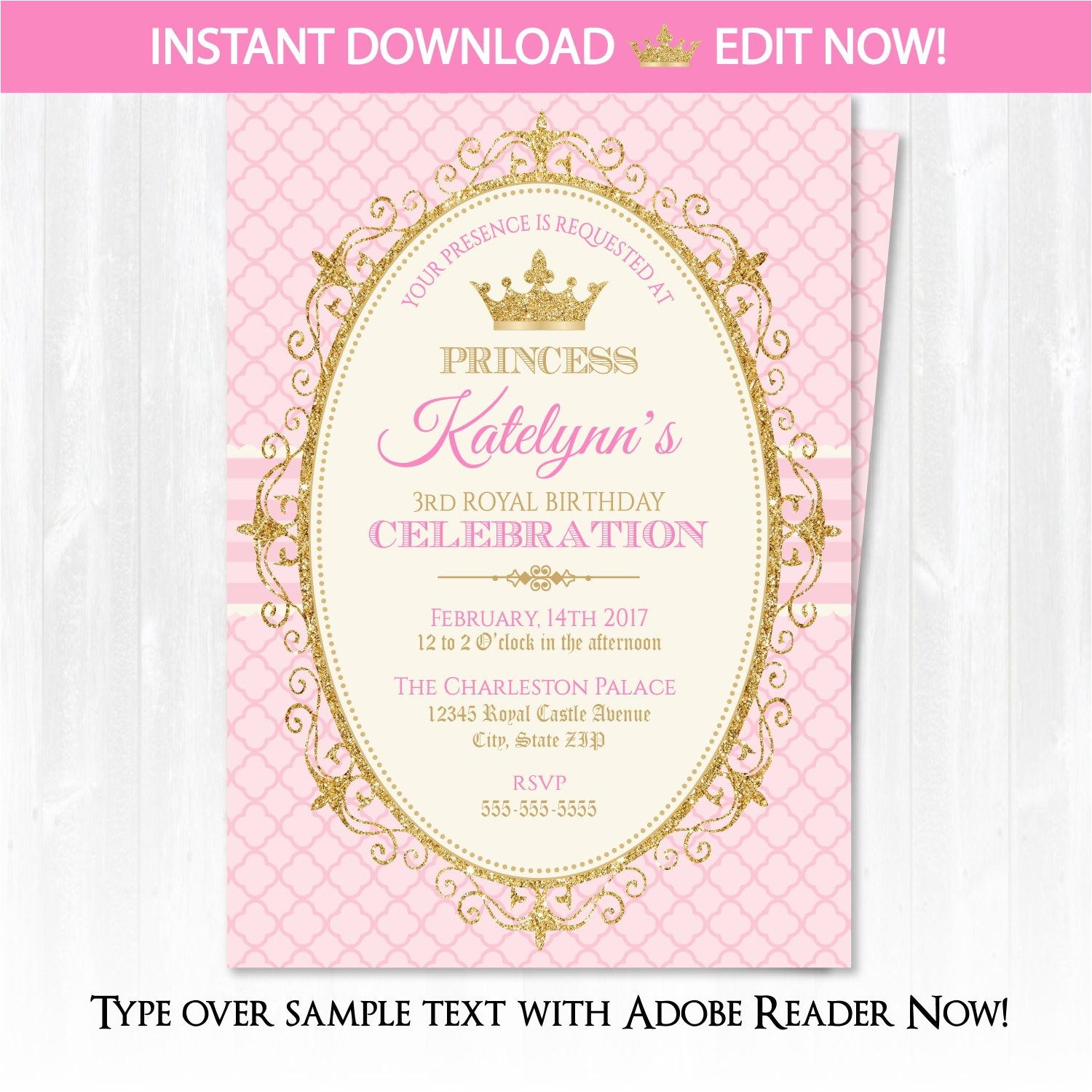 Princess Bday Party Invitations Princess Invitations Princess Birthday Party by Sugarshebang