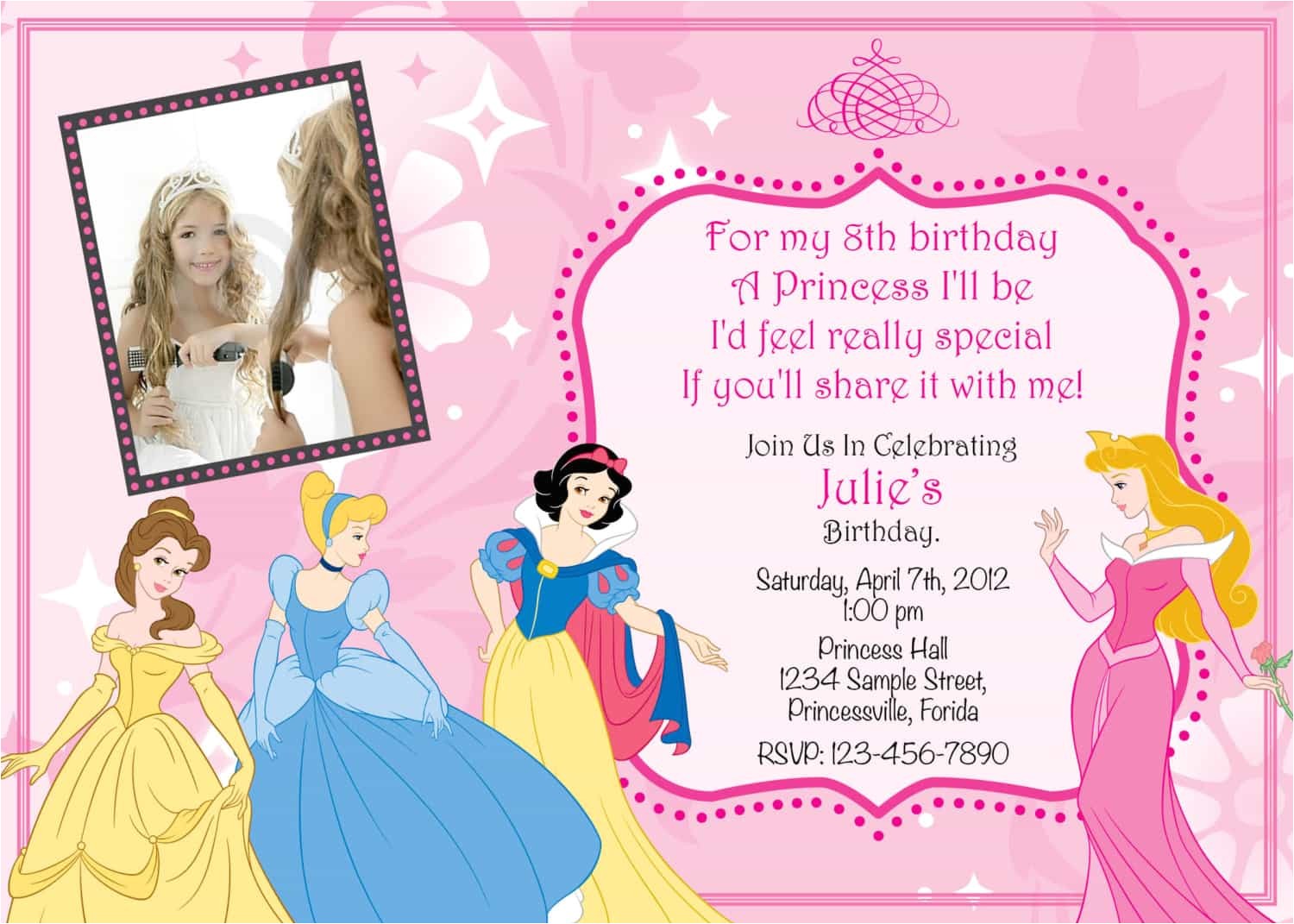 Princess Bday Party Invitations Unique Ideas for Princess Birthday Invitations Egreeting
