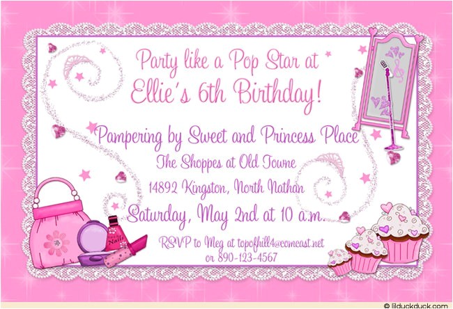 Princess Dress Up Party Invitations Princess Dress Up Pampering Invitation Birthday Makeover