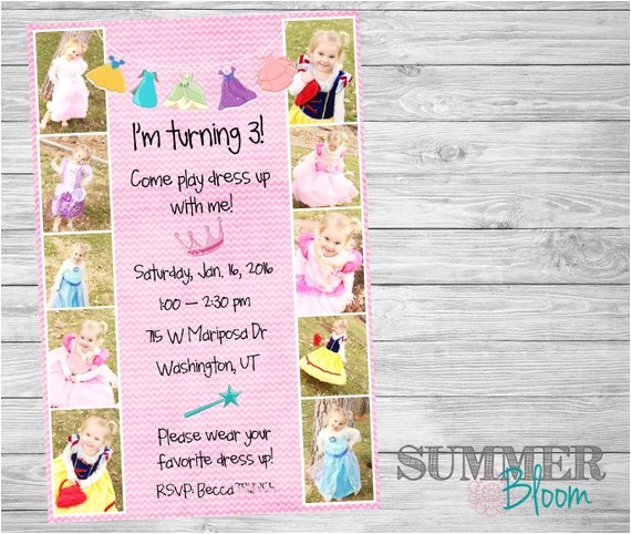 Princess Dress Up Party Invitations Princess Dress Up Party Invitation