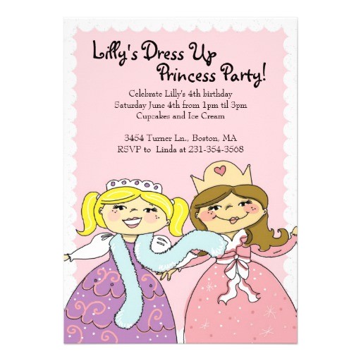 Princess Dress Up Party Invitations Princess Dress Up themed Birthday Party Invites 5 Quot X 7
