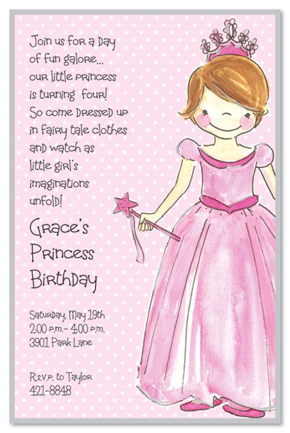 Princess Party Invite Wording Pretty Princess Girl Birthday Invitations Myexpression 15785