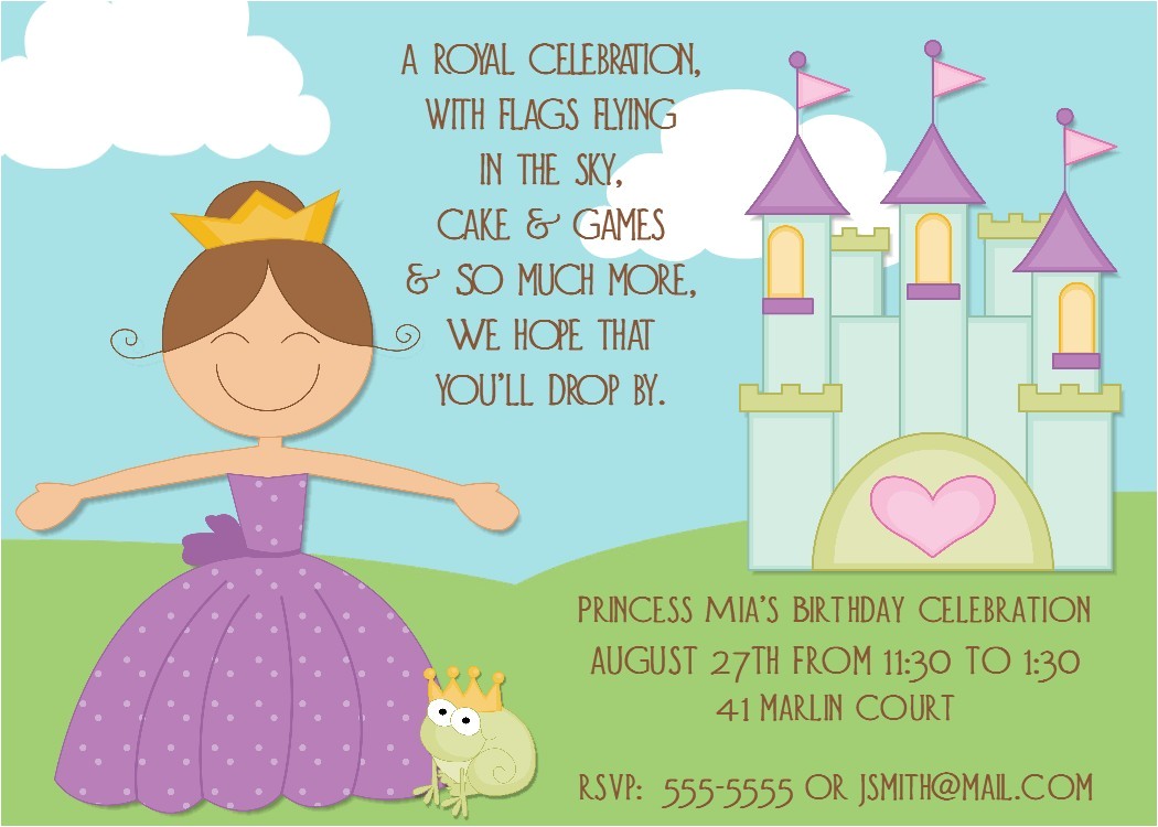 Princess Party Invite Wording Princess Birthday Party Invitations Wording Free