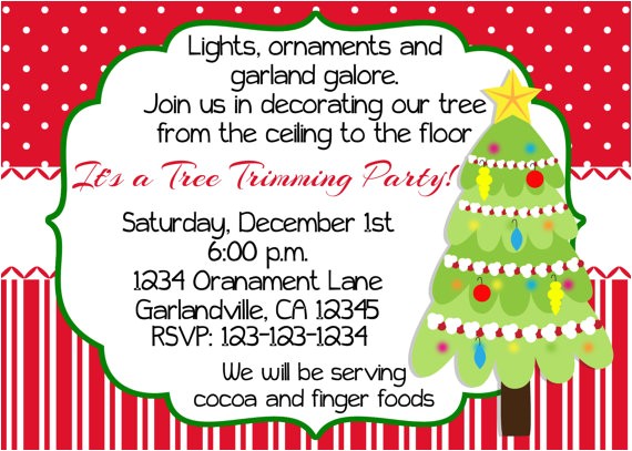Print Your Own Christmas Party Invitations Christmas Tree Trimming Party Invitation Print Your Own Print Your Own Christmas Party Invitations Christmas Tree Trimming Party Invitation Print Your Own