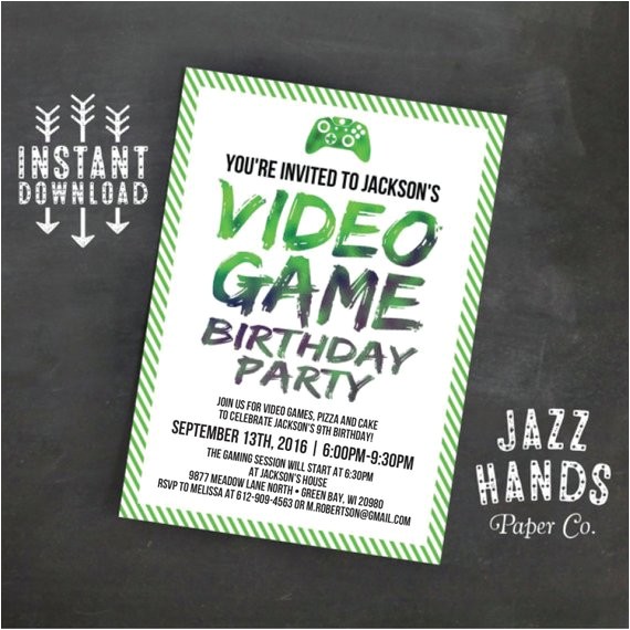 Printable Video Game Birthday Party Invitations Printable Video Game Birthday Invitation Template Diy