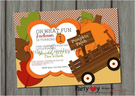 Pumpkin Patch Party Invitations Pumpkin Birthday Invitation Pumpkin Patch by