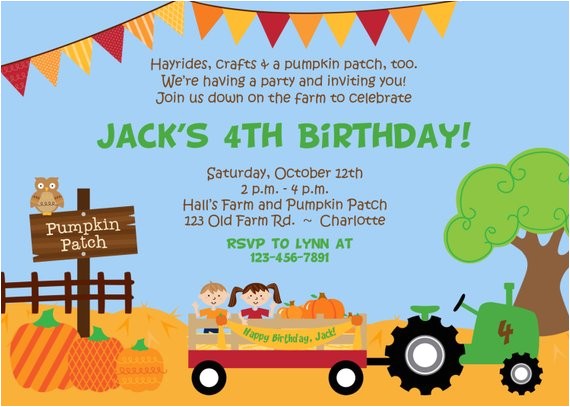 Pumpkin Patch Party Invitations Pumpkin Patch Birthday Party Invitation Farm by