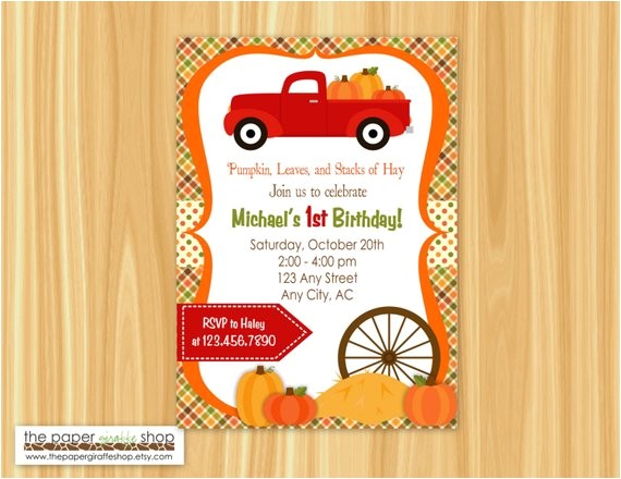 Pumpkin Patch Party Invitations Red Truck Pumpkin Patch Invitation Pumpkin Patch Invitation