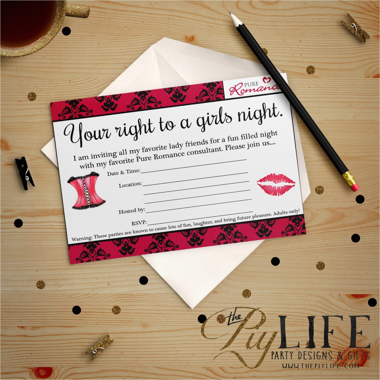 Pure Romance Party Invitation Template Pure Romance Party Invitation Printable Diy No I16