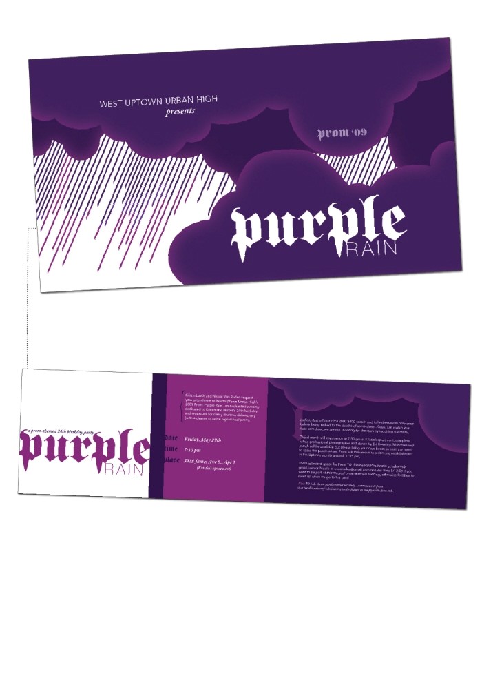 Purple Rain Party Invitations Invitations by Nicole Von Ruden at Coroflot Com