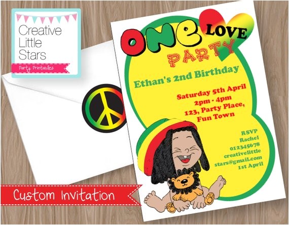 Rasta Party Invitations Rasta One Love Invitation Editable Instant by