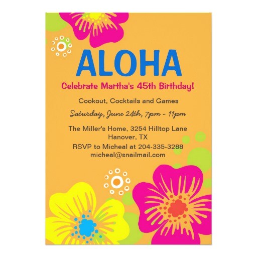 Re Gift Party Invitation Hawaiian Luau Birthday Party Invitation Zazzle