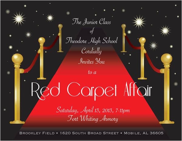 Red Carpet theme Party Invitations Halloween Invite Wording